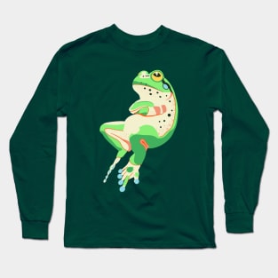 The green frog crossed arms Long Sleeve T-Shirt